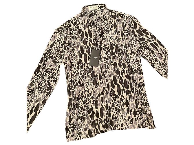Camicia Yves Saint Laurent in seta nera Nero