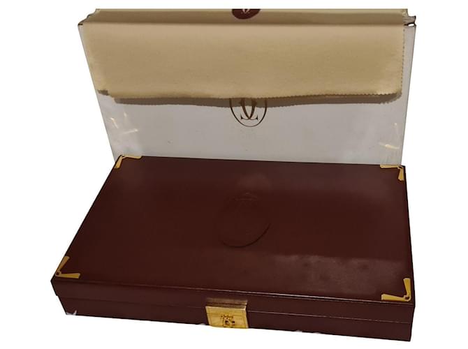 Cartier Bags Briefcases Dark red Leather  ref.719502