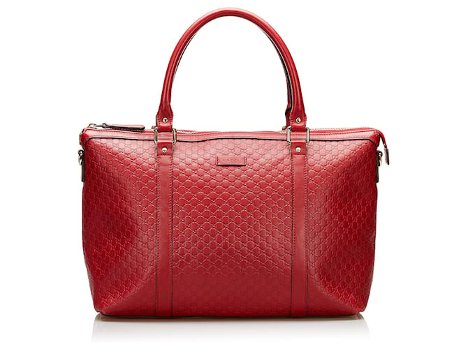 Gucci Red Microguccissima Margaux Rot Leder Kalbahnliches Kalb ref.719594 Joli Closet