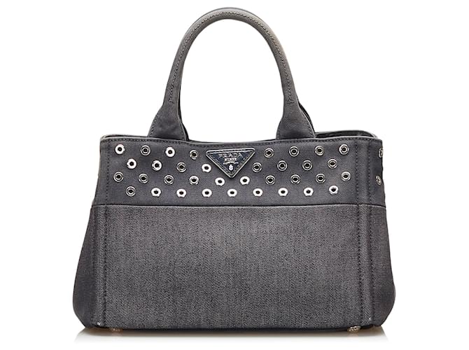 Bolso satchel Canapa con tachuelas gris de Prada Juan Paño  ref.719625