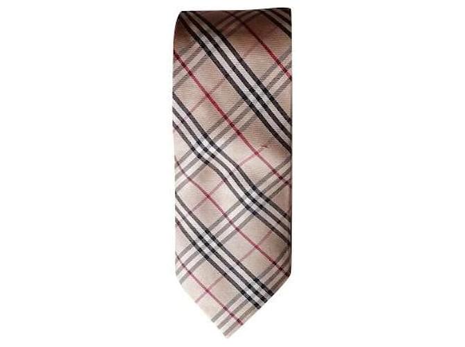 Burberry Silk classic width tie, Classic check pattern Beige  ref.720231
