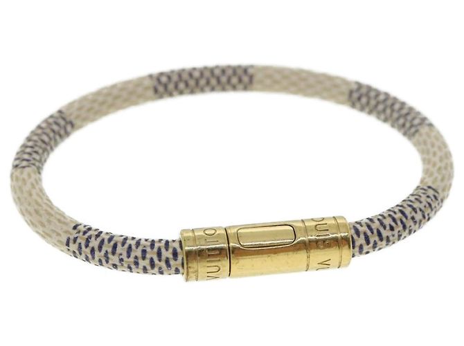 LOUIS VUITTON Damier Azur Armband keep it Armband M6138E LV Auth am3307