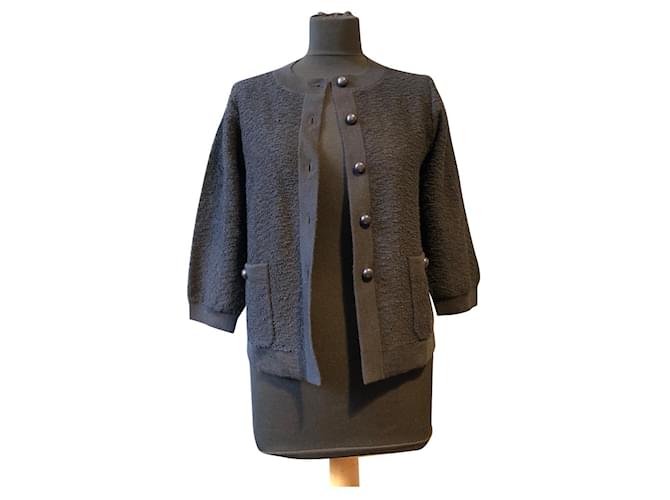 Chanel Uniform Cardigan Black Wool  ref.720582