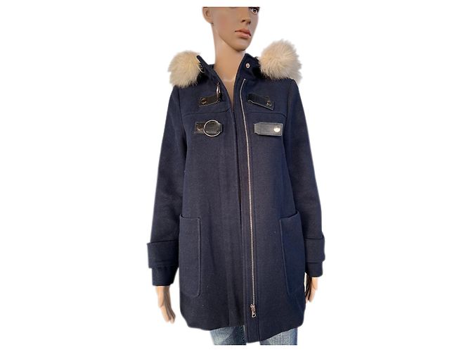 Abrigo azul Topshop con capucha