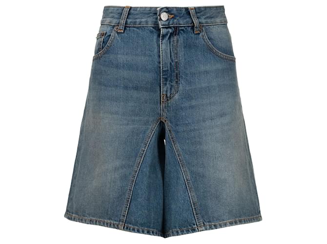 Maison Martin Margiela Wide Leg Denim Culotte Shorts Cotton ref