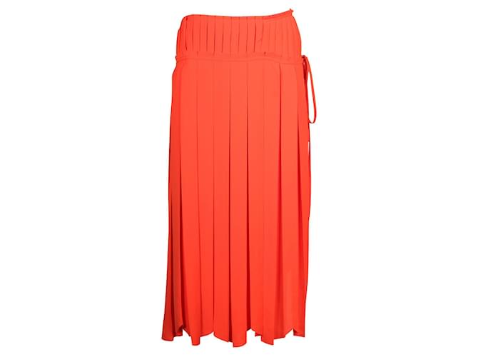Lanvin Bright Orange Pleated Skirt Polyester  ref.720745