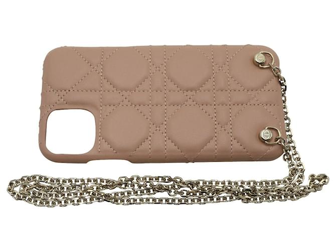 Lady Dior iPhone 12 Pro Case in Blush Pink Leather ref.720747