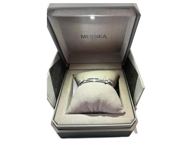 Move Romane Pulsera Messika de oro blanco con diamantes para mujer Nuevo Hardware de plata