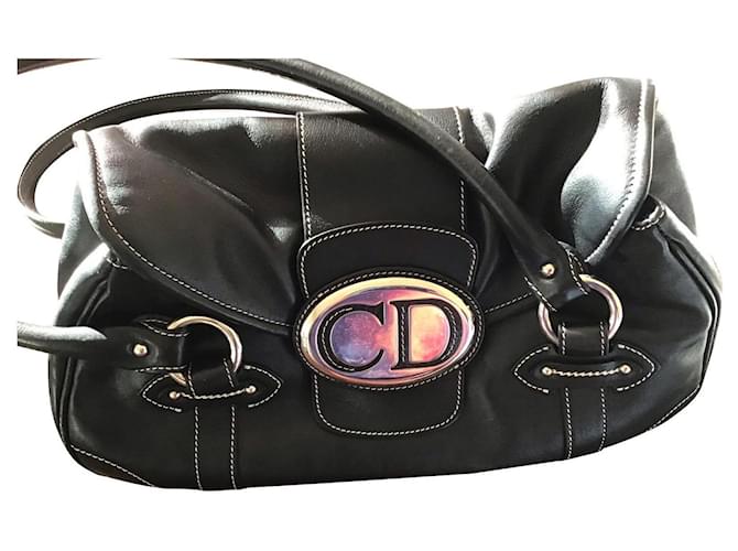 Christian Dior Handtaschen Schwarz Leder  ref.721142