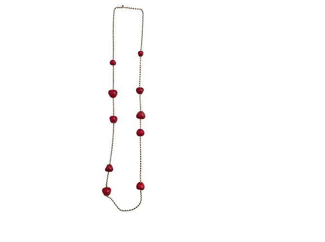 Arthus-Bertrand Collana in argento Arthus Bertrand 925 e perle di vetro di Murano ciliegio Bordò