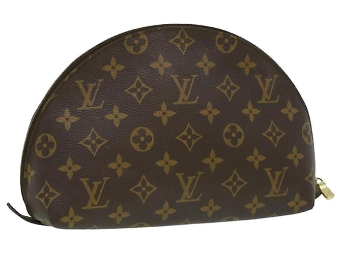 LOUIS VUITTON Monogram Trousse Demi Ronde Cosmetic Pouch M47520 LV