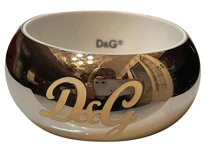 Dolce & Gabbana Pulsera rígida de plata de cerámica D&G Cerámico  ref.721378
