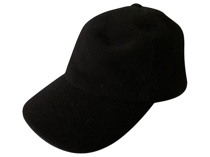 Hermès Black angora wool baseball cap  ref.721379