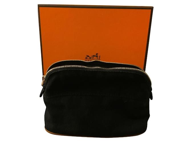 Hermès Bolide Black Leather Cloth  ref.721444