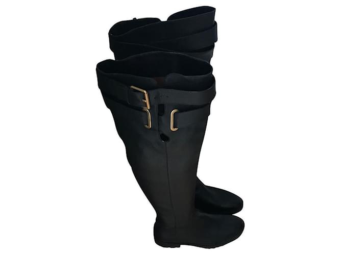 Valentino Garavani Thigh high boots Black Leather  ref.721451