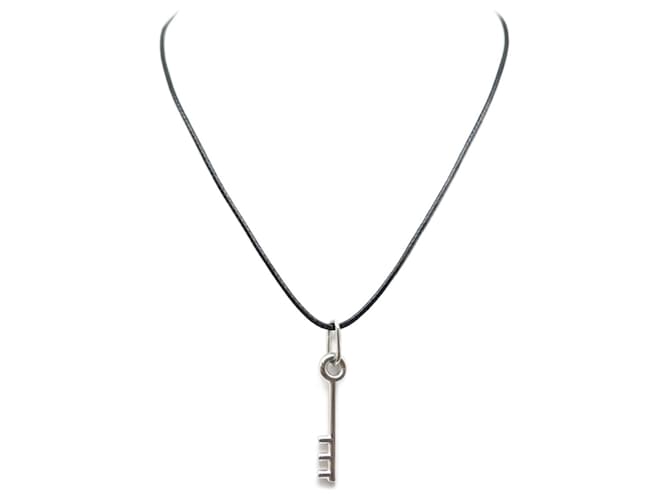 Hermès NEW HERMES PENDANT KEY NECKLACE lined TRIPLE TOUR BRACELET IN PALLADIAN STEEL Silvery  ref.721675