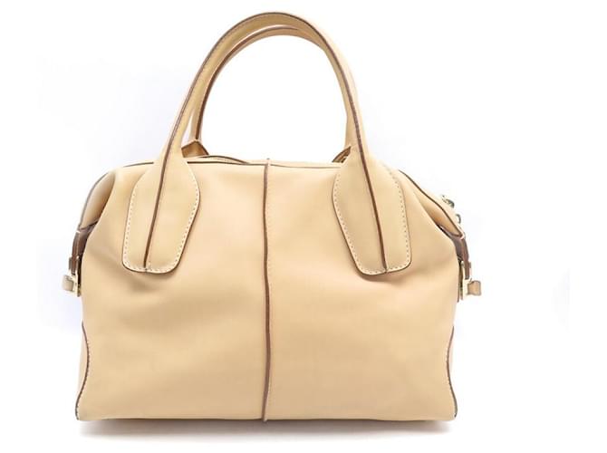TOD'S D-BAG HANDBAG IN BEIGE SMOOTH LEATHER MAIN LEATHER HAND BAG PURSE  ref.721731