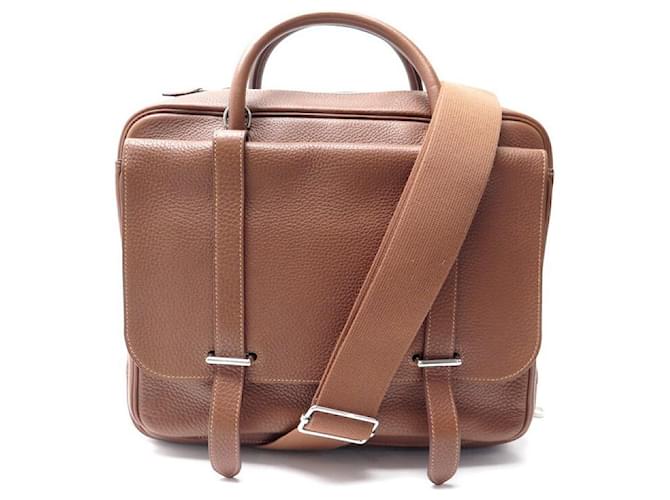 Hermès BESACE HERMES STEVE BAG BAG BANDOULIERE MESSENGER BAG Brown Leather  ref.721784