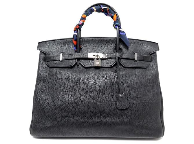 Hermès Bolsa Hermes Birkin 40 DE 2011 BOLSA PALLADIE DE COURO CLEMENCE PRETA TAURILLON Preto  ref.721835