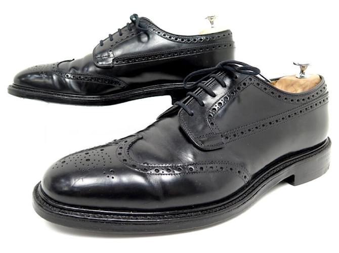 CHURCH'S GRAFTON SHOES 9.5F 43.5 FLORAL TOE DERBY IN BLACK LEATHER SHOES  ref.721843