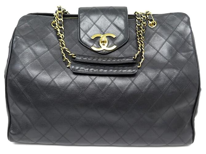 CHANEL, Bags, Like New Chanel Super Model Cc Caviar Leather Xl Weekender  Shoulder Tote