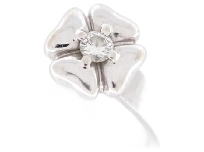 CHANEL CLOVER DIAMANT SOLITAIRE RING 0.15CT IN WEISSGOLD T50 Diamant-Ring Silber Weißgold  ref.721905