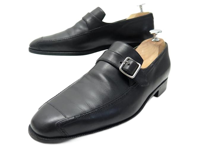 BERLUTI SHOES BUCKLE LOAFERS 7 41 BLACK LEATHER SHOES  ref.721948
