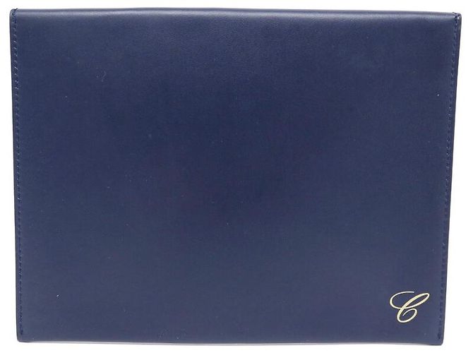 NOVA BOLSA DE ENVELOPE CHOPARD 22.5BOLSA DE COURO DE COURO AZUL CM