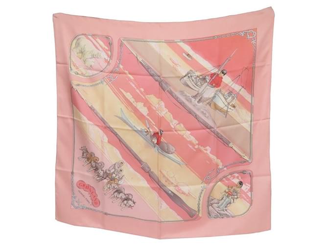 Hermès HERMES GREENLAND SQUARE SCARF 90 PHILIPPE LEDOUX IN PINK SILK SQUARE SCARF  ref.722064