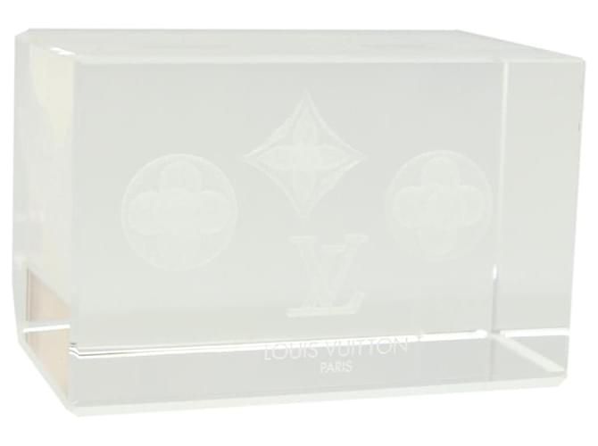 LOUIS VUITTON Monogram Pattern Paper weight Glass VIP only Clear LV Auth 32771a  ref.722566