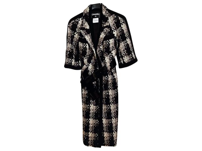 Manteau en tweed Chanel Noir  ref.722763