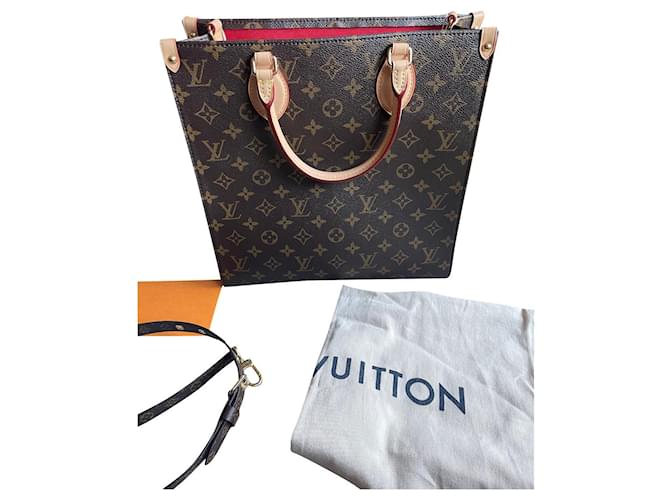 Louis Vuitton Monogramme LV Sac Plat PM Marron  ref.722773