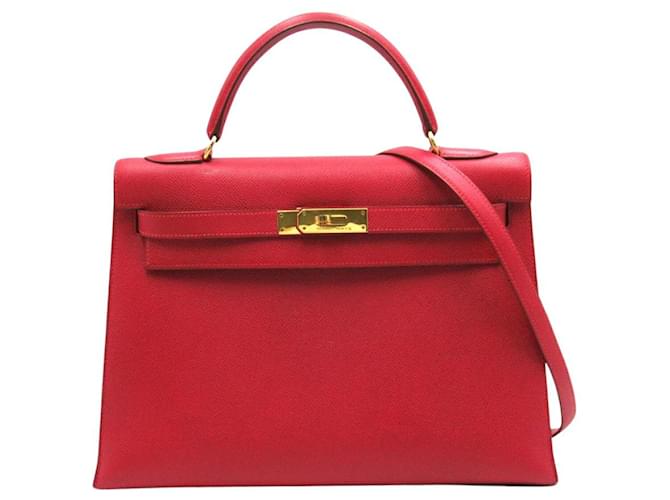 Hermès hermes kelly Red Leather  ref.722968
