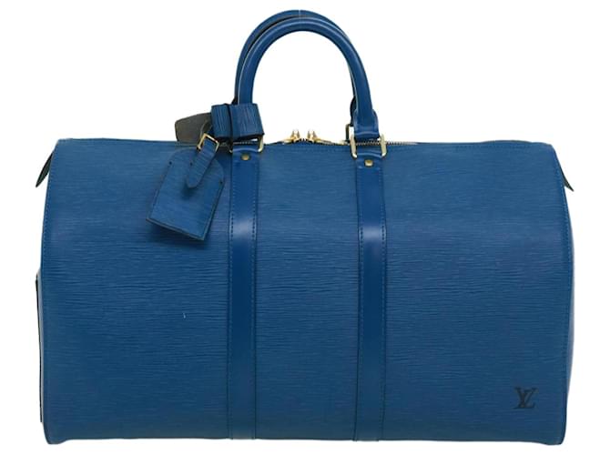 Louis Vuitton Blue Epi Keepall 50