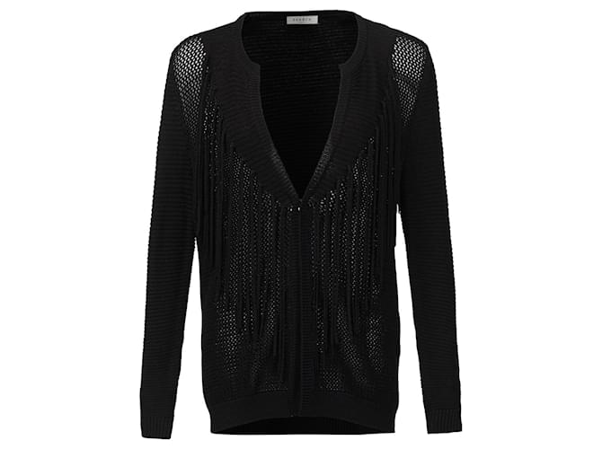 Sand Lange Strickjacke Mit Fransen Long Cardigan Strickjacke Mit