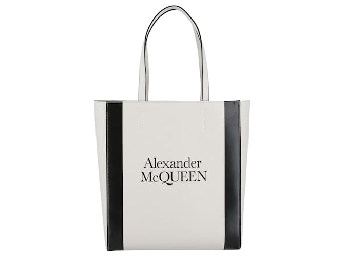 Bolso tote tipo shopper con el logotipo exclusivo de Alexander McQueen Multicolor Cuero  ref.723080