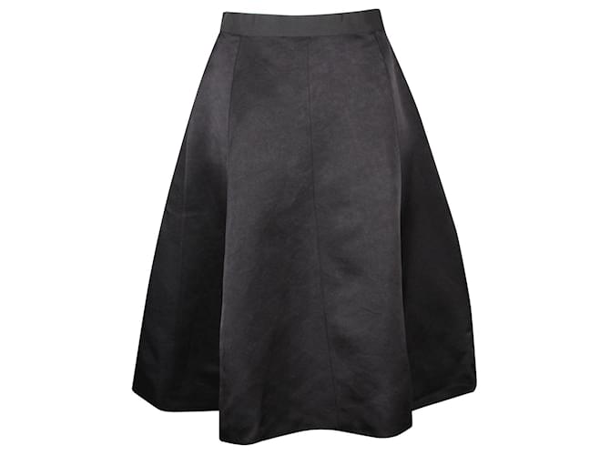 Lanvin Black Silk Flared Skirt  ref.723233