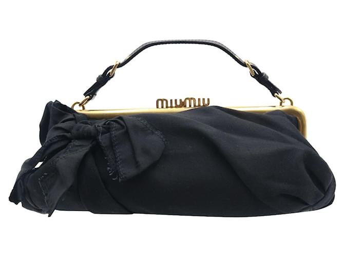 Authentic Miu Miu Black Bow leather bag, Women's Fashion, Bags
