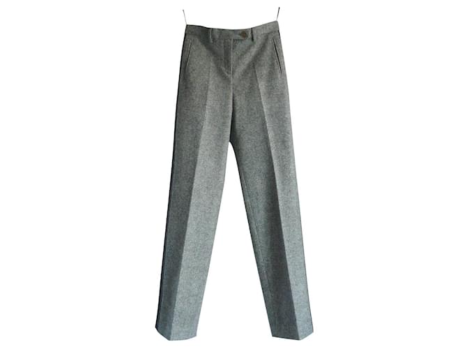 CHANEL Pantalon gris laine TBE T34 Soie  ref.723674