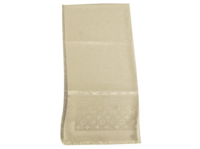 Louis Vuitton monogram gray Tone on tone shawl weaved jacquard silk M77358 Grey  ref.723678
