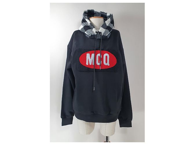 Alexander McQueen MCQ Sweatshirt Schwarz Mehrfarbig Baumwolle Mehrfarben