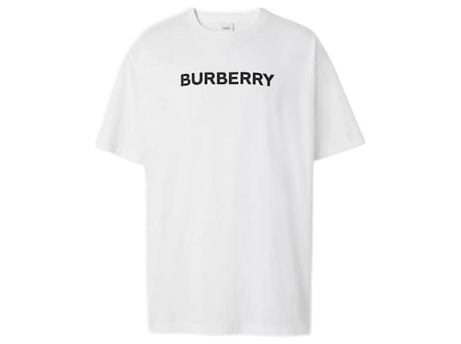 Burberry Übergroßes T-Shirt aus Bio-Baumwolle Weiß  ref.723939