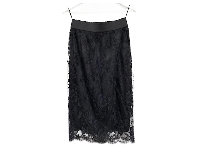 Dolce & Gabbana Dolce&Gabbana guipure skirt Black Cotton  ref.724039