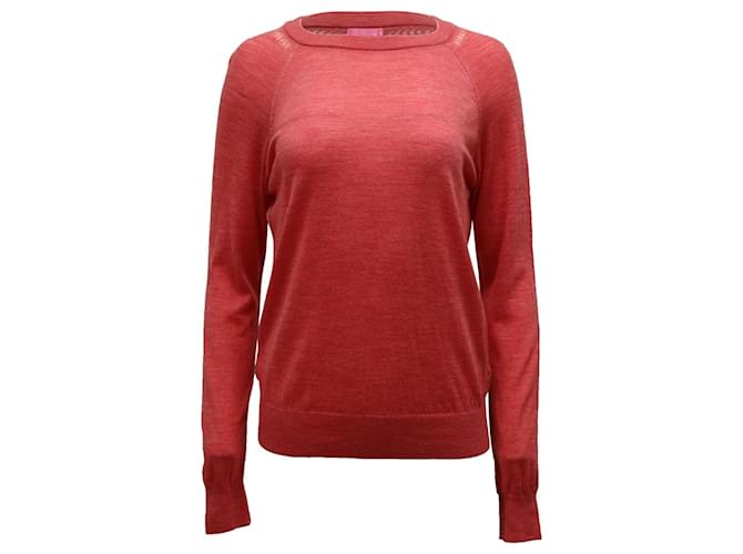 Zadig & Voltaire Knitted Crewneck Sweater in Red Merino Wool   ref.724216