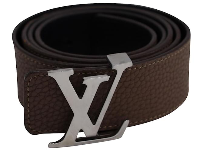 Louis Vuitton LV Iniciales 40Cinturón MM de piel de becerro marrón Castaño Cuero  ref.724232
