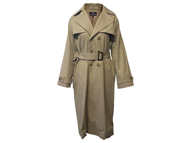 APC Simone Trench Coat in Beige Cotton  ref.724241