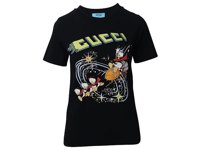 Camiseta Gucci x Disney Pato Donald en Algodón Negro  ref.724253