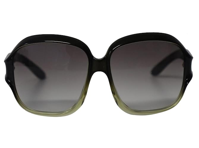 Miu Miu Oversized Ombre Sonnenbrille in schwarzem und grünem Acetat Mehrfarben Zellulosefaser  ref.724259
