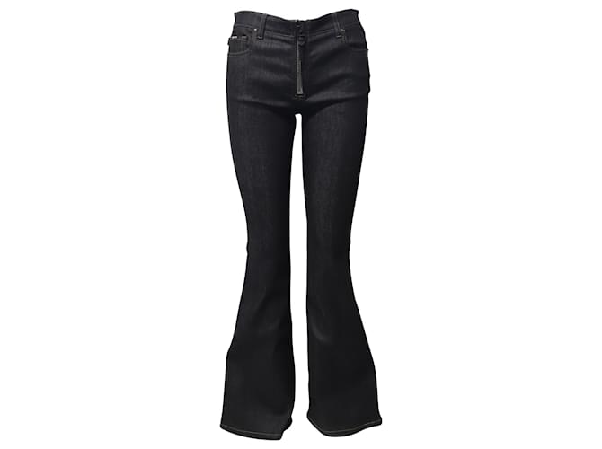 Tom Ford Denim Jean évasé zippé à l'avant en coton gris  ref.724284