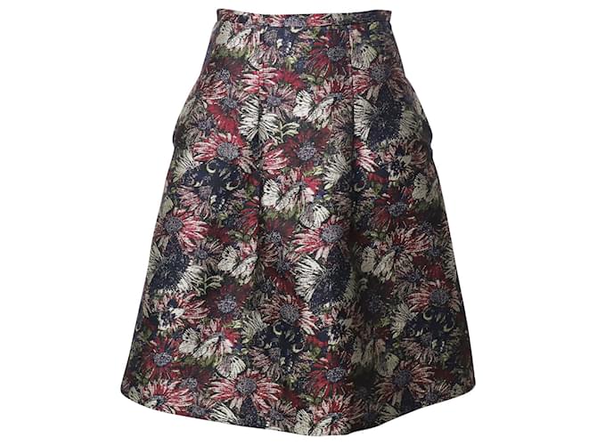 Max Mara Jacquard A-line Skirt in Multicolor Polyester Multiple colors  ref.724324
